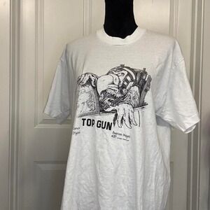 1990s Top Gun Fighter Pilot Eagle Tee – Vintage Screen Stars – USA Made – XL